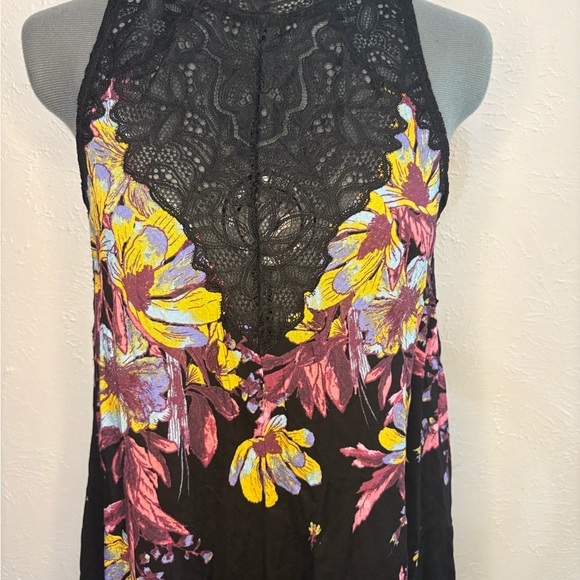 Free People Black and Pink Halter Sundress - Picture 2 of 5